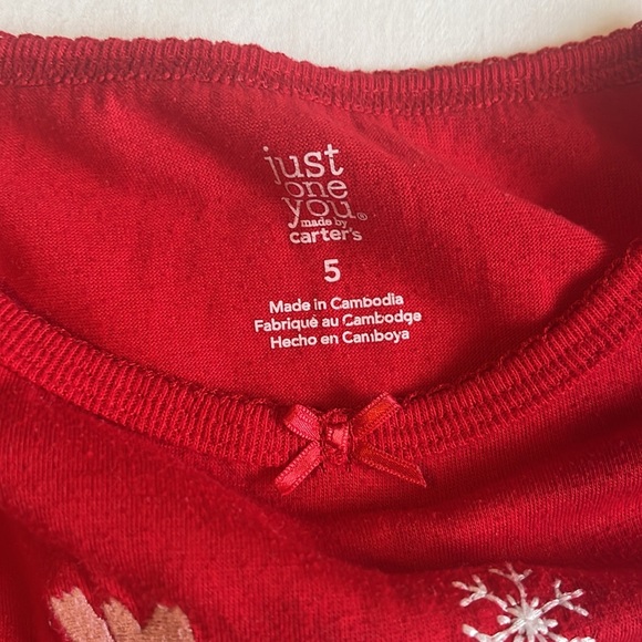 Carter’s Just One You Fleece Snowman Pajamas Size 5 - Picture 7 of 8